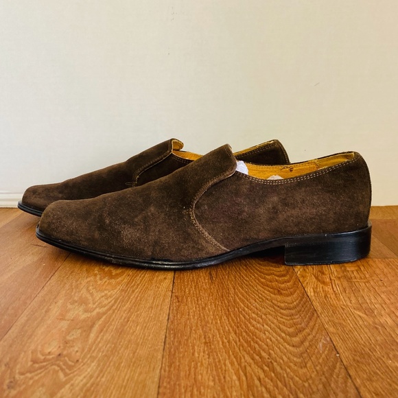 Mercanti Fiorentini Italy Made Mens 10 M Brown Suede Loafers Slip On Shoes. main image 4